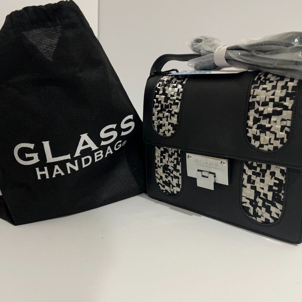 Glass Handbag Black Pixel Mosaic Cross-Body Bag - Picture 6 of 6